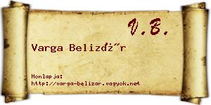 Varga Belizár névjegykártya